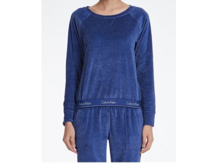 Calvin Klein Semišová Mikina Modrá + textilní rouška ke každé objednávce zdarma