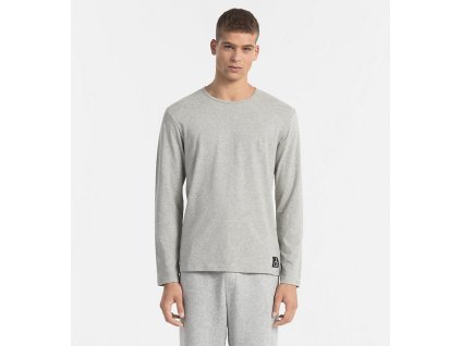 Calvin Klein Tričko S Dlouhým Rukávem Šedé + textilní rouška ke každé objednávce zdarma