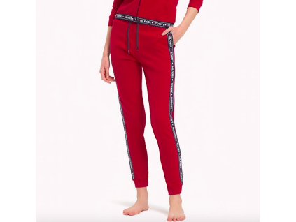 Tommy Hilfiger Cotton Terry Sweatpants Červené dámské tepláky TH