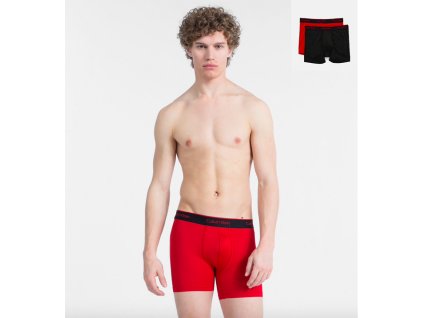 Calvin Klein 2Pack Boxerky Pro Air Red&Black + textilní rouška ke každé objednávce zdarma