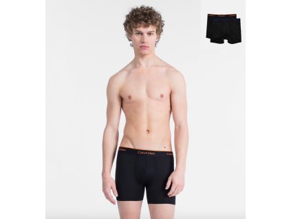 Calvin Klein 2Pack Boxerky Pro Air Orange&Blue + textilní rouška ke každé objednávce zdarma