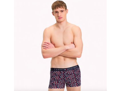 Tommy Hilfiger Boxerky Micro Love Navy + textilní rouška ke každé objednávce zdarma