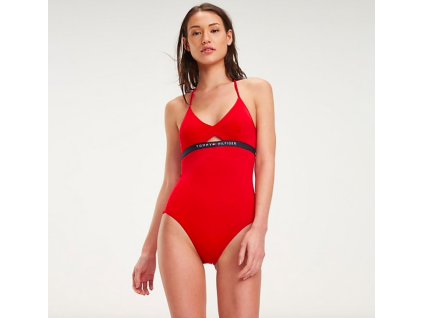 Tommy Hilfiger Plavky Cutout One-Piece Červené L