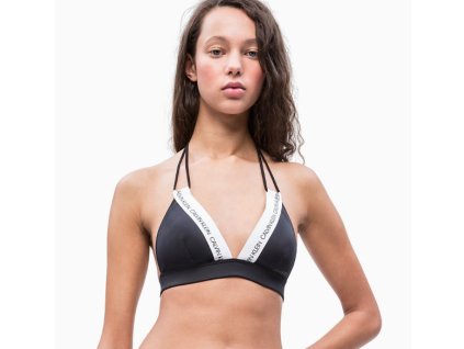 Calvin Klein Plavky CK Logo Triangle Black Vrchní Díl M