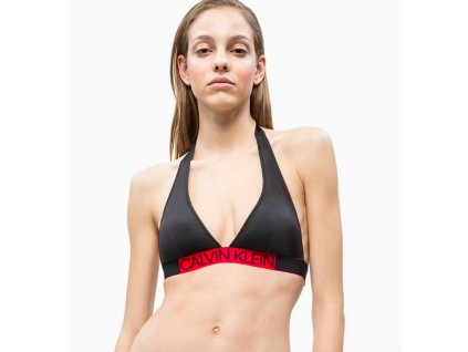 Calvin Klein Plavky Core Icon Triangle Black Vrchní Díl L + textilní rouška ke každé objednávce zdarma