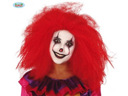 Red clown wig - červená klauní paruka