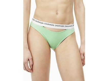 Calvin Klein Plavky CK Logo Classic Bikini Green Spodní Díl L