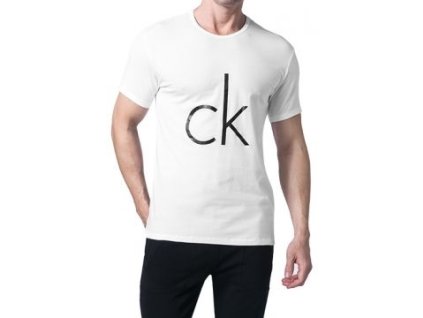 Calvin Klein Pánské Tričko S Logem Bílé S + textilní rouška ke každé objednávce zdarma