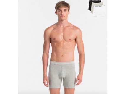 Calvin Klein 3Pack Boxerky Dlouhé Bílé, Šedé A Černé M