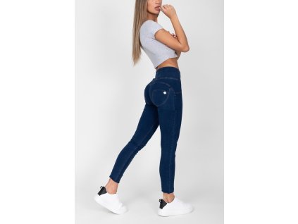 Hugz Dark Blue High Waist Denim Yellow Stitch XL