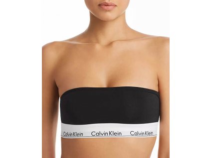 Calvin Klein Podprsenka Bandeau Black + textilní rouška ke každé objednávce zdarma