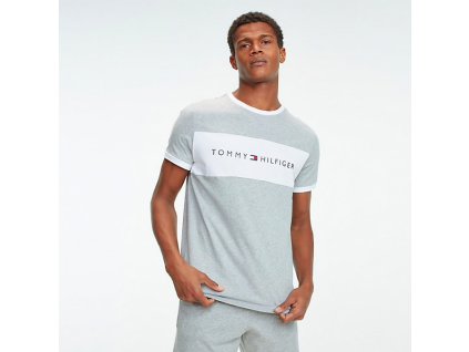 Calvin Klein Tričko Flag Logo Šedé S + textilní rouška ke každé objednávce zdarma