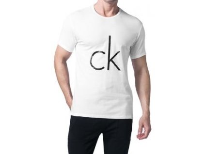 Calvin Klein Pánské Tričko S Logem Bílé M + textilní rouška ke každé objednávce zdarma