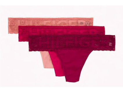 Tommy Hilfiger 3Pack Tanga Logo Lace Roses XS