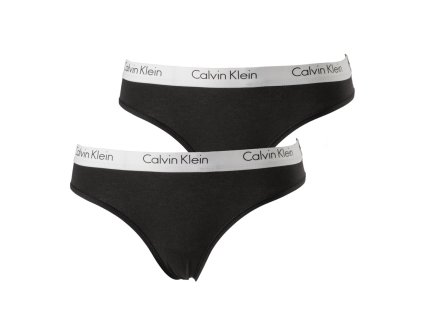 Calvin Klein 2Pack Tanga Black M + textilní rouška ke každé objednávce zdarma