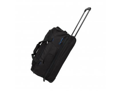Travelite Basics Wheeled duffle S Black/blue + textilní rouška ke každé objednávce zdarma