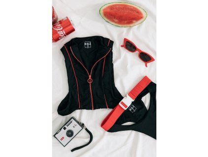 Hugz Plavky Tokyo Buckle-Zip Bikini Black S + textilní rouška ke každé objednávce zdarma