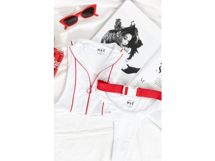 Hugz Plavky Tokyo Buckle-Zip Bikini White L + textilní rouška ke každé objednávce zdarma
