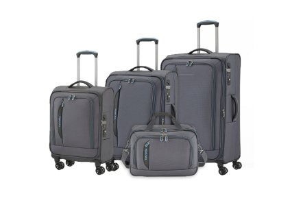 Travelite CrossLITE 4w S,M,L Anthracite – sada 3 kufrů + BB