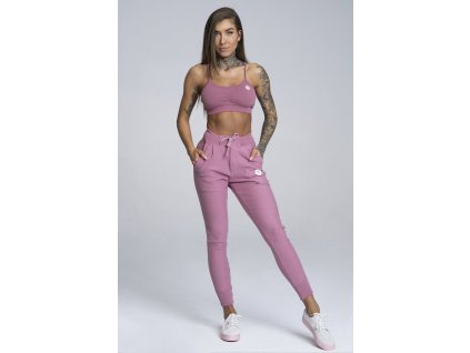 Gym Glamour Tepláky Boyfriend Dirty Pink L