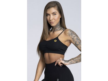 Gym Glamour Podprsenka Simply Black M + textilní rouška ke každé objednávce zdarma