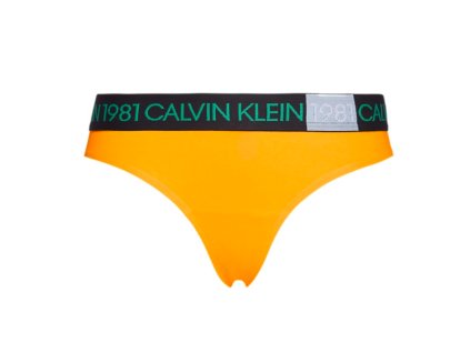 Calvin Klein Tanga Statement 1981 Oranžové S + textilní rouška ke každé objednávce zdarma