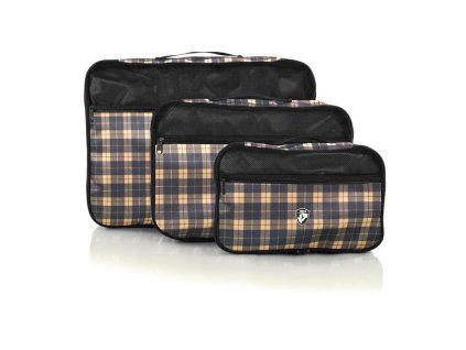Heys Exotic Packing Cube Set Yellow plaid – sada 3 ks