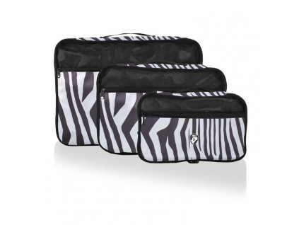 Heys Exotic Packing Cube Set Zebra – sada 3 ks + textilní rouška ke každé objednávce zdarma