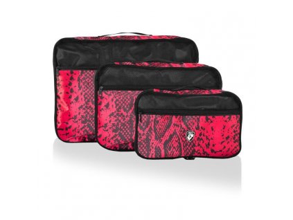 Heys Exotic Packing Cube Set Red python – sada 3 ks