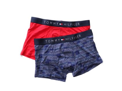Tommy Hilfiger 2Pack Boxerky Logo Red&Navy + textilní rouška ke každé objednávce zdarma