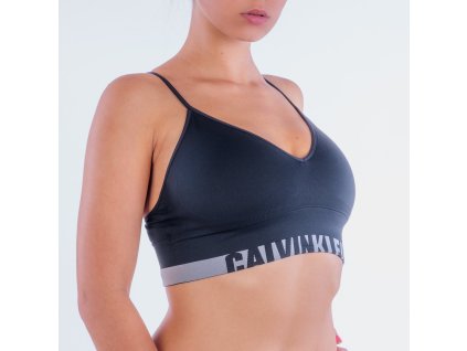 Calvin Klein Podprsenka Longline Black XS + textilní rouška ke každé objednávce zdarma