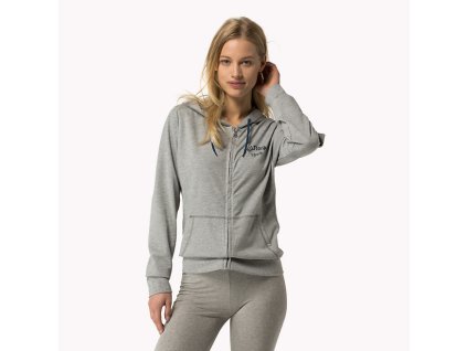 Tommy Hilfiger Mikina Šedá Na Zip + textilní rouška ke každé objednávce zdarma