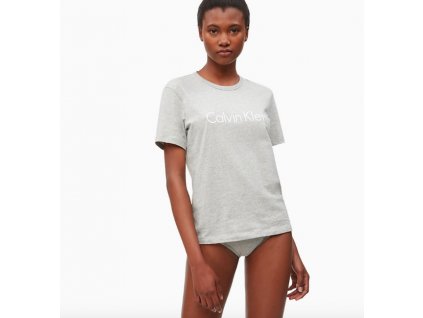 Calvin Klein Logo Dámské Tričko Šedé + textilní rouška ke každé objednávce zdarma