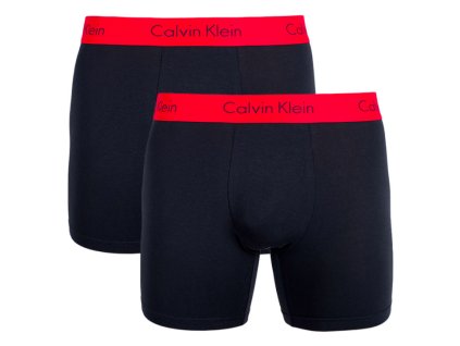 Calvin Klein 2Pack Boxerky Red&Black Dlouhé M + textilní rouška ke každé objednávce zdarma
