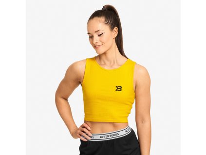 Better Bodies Crop-top Astoria Yellow M + textilní rouška ke každé objednávce zdarma