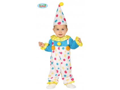 Baby barevný klaun dětský kostým