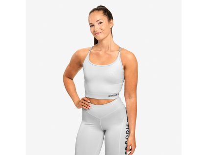 Better Bodies Top Vesey Strap Frost Grey + textilní rouška ke každé objednávce zdarma