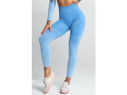 Gym Glamour Legíny Bezešvé Blue Ombre + textilní rouška ke každé objednávce zdarma