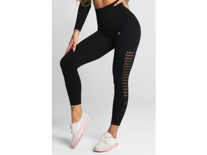 Gym Glamour Legíny Bezešvé Nero + textilní rouška ke každé objednávce zdarma