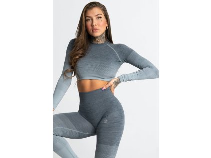 Gym Glamour Crop-Top Sea Ombre M + textilní rouška ke každé objednávce zdarma
