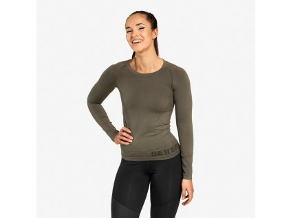 Better Bodies Tričko Nolita Seamless Long Sleeve Washed Green L