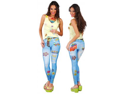 Leggins HIPPIE vel. 38 - 40 D  dámský karnevalový kostým