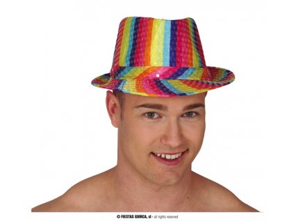 Flitrový klobouk multicolor