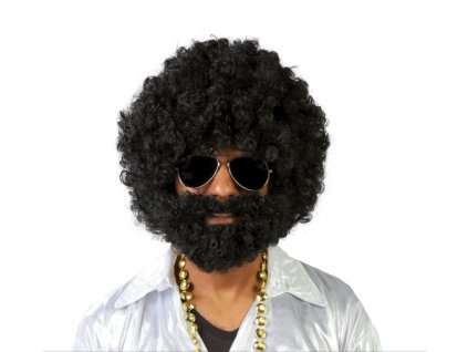 Afro paruka s vousy