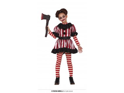 Hororový klaun - strašidelná panenka kostým dětský