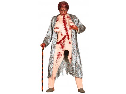 Bláznivá bába - zombie D  vtipný pánský karnevalový kostým vhodný nejen na Halloween