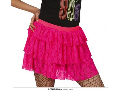 Neonově růžová sukně 80-tá léta