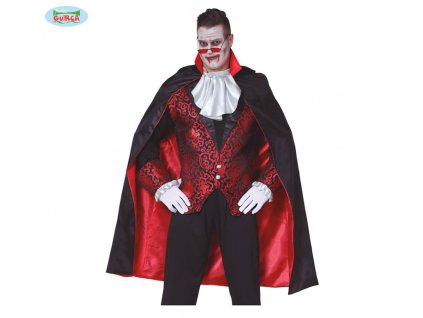 Plášť červeno-černý s límcem  pánský karnevalový kostým