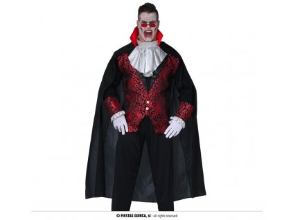 Plášť černý s límcem pánský karnevalový kostým