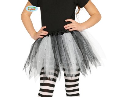 Sukénka bílo/černá dětská  dětský dívčí karnevalový maškarní kostým